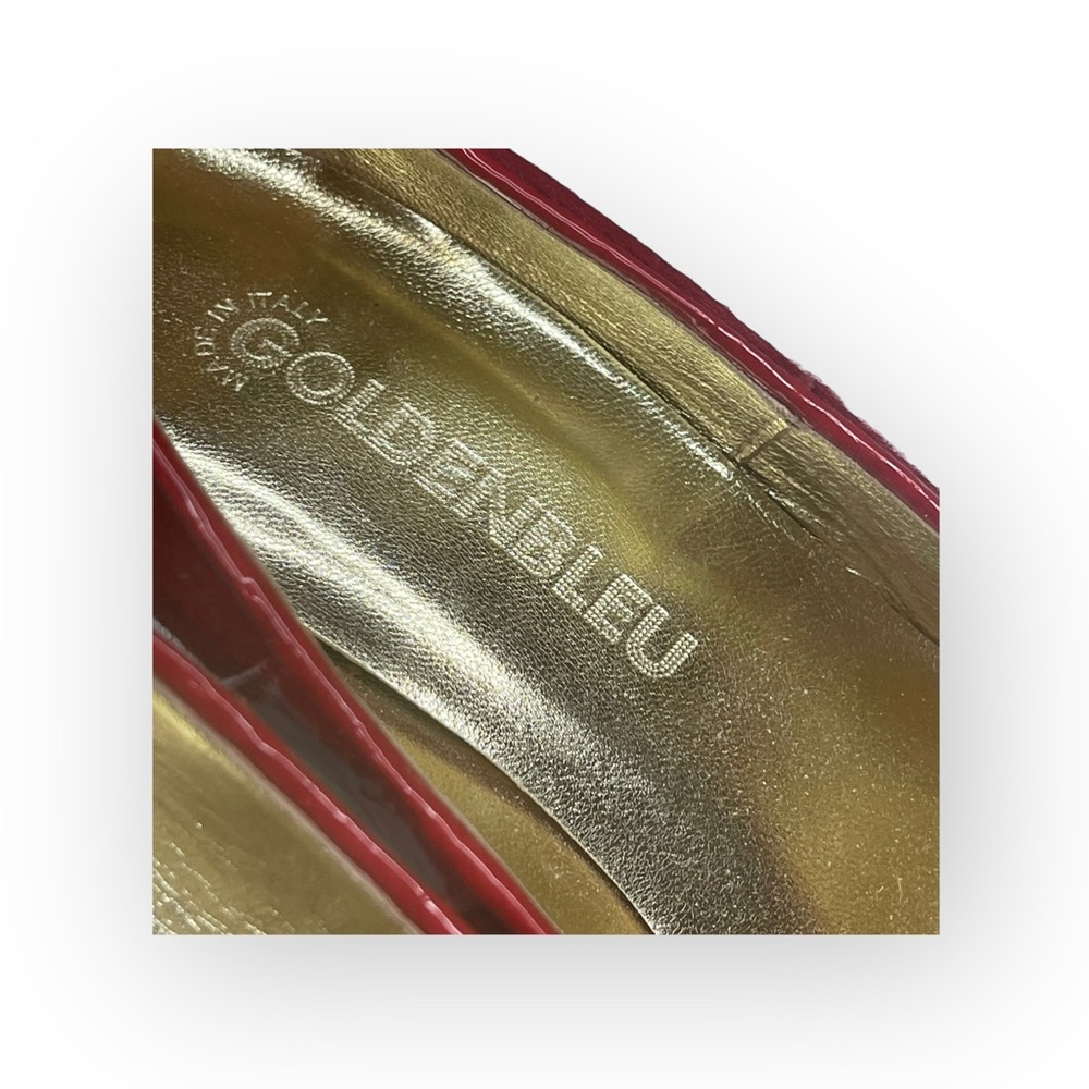 VHTF: new Goldenbleu ♛ Tina Mixed Media Pony Hair Heels Pumps ♛ Red 37.5 7M 7.5M - Picture 11 of 16